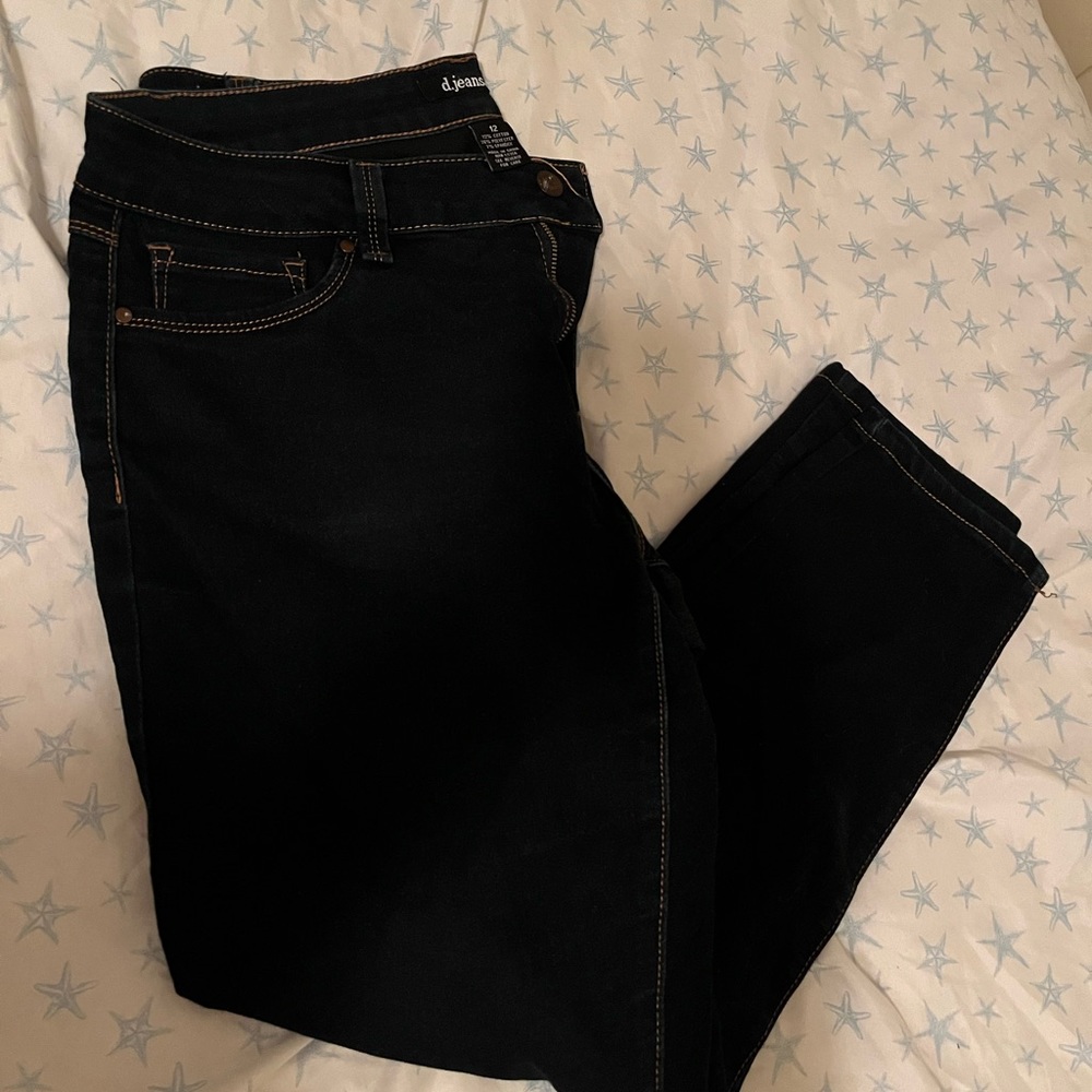 d. jeans skinny jeans/jeggings. very stretchy, comfy, and forgiving.